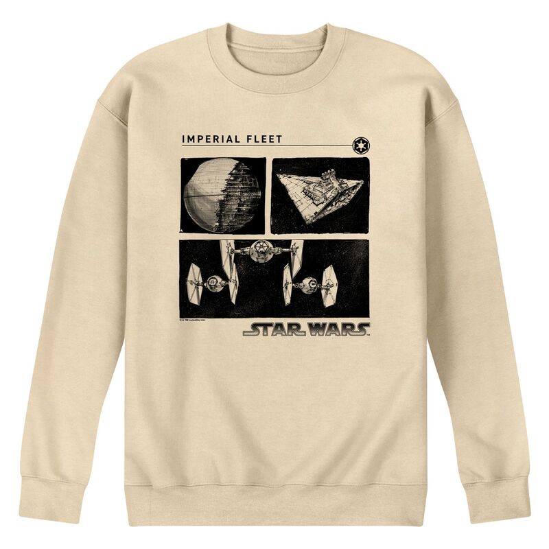 スター ウォーズ メンズ トップス Tシャツ スウェット フリース Men'star Wars Imperial Fleet Grid Crew Fleece Sweatshirt Cream クリーム｜ReVida 店