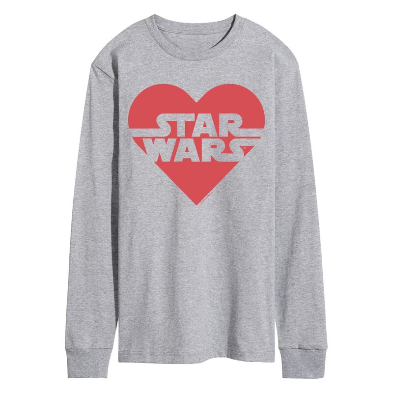 スター ウォーズ メンズ トップス Tシャツ ロゴ グラフィック Men'star Wars Heart Logo Long Sleeve Graphic Tee Athletic Heather ヘザー｜ReVida 店