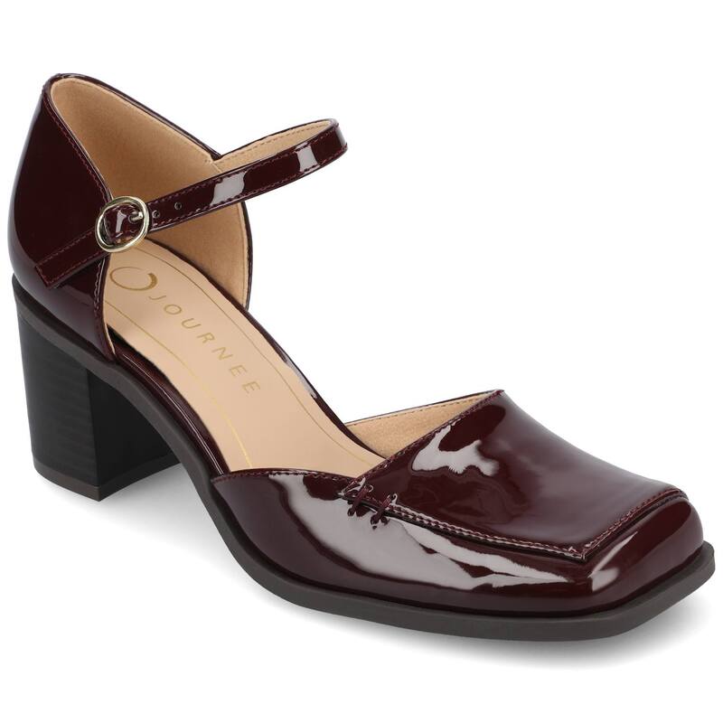 ジャーニー レディース シューズ パンプス Journee Tru Comfort Foam Evangeline Women's Pumps Patent Chocolate チョコレート