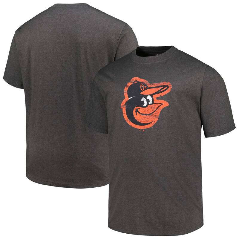 プロファイル メンズ トップス Tシャツ トール ロゴ Men's Profile Heather Black Baltimore Orioles Big & Tall Weathered Logo T-Shirt Orl Charco ブラック|ReVida 店