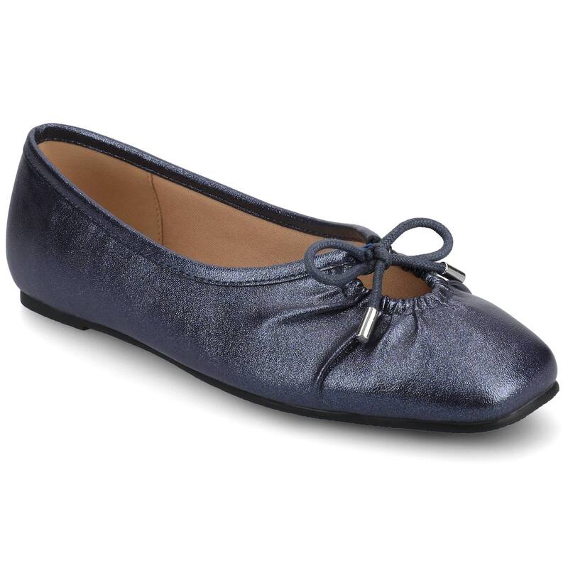 ジャーニー レディース シューズ サンダル Journee Callee Medium and Wide Width Women's Ballet Bow Slip-On Dress Flats Blue Sparkle ブルー