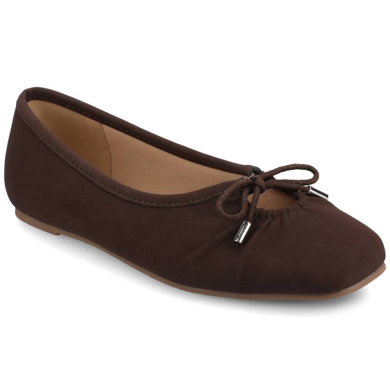 ジャーニー レディース シューズ サンダル Journee Callee Medium and Wide Width Women's Ballet Bow Slip-On Dress Flats Chocolate チョコレート|ReVida 店