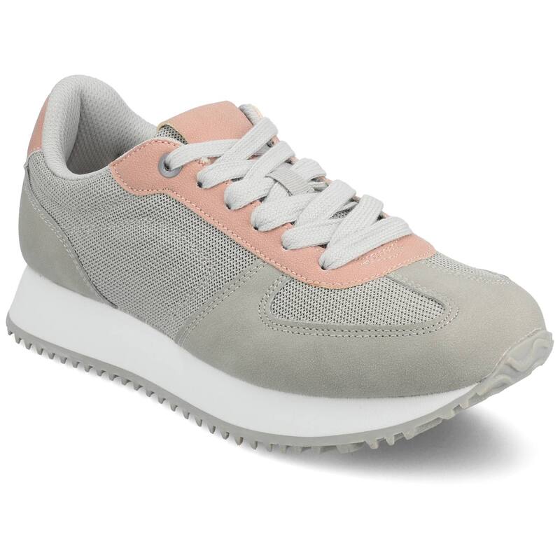 ジャーニー レディース シューズ スニーカー レース Journee Flowomen's Casualace-Up Sneakers Light Gray グレー