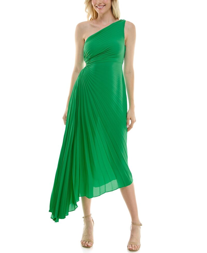 ニコルミラー レディース トップス ワンピース プリーツ マキシ Women's Nicole Miller One Shoulder Pleated Maxi Dress Lily Pad 20,931円