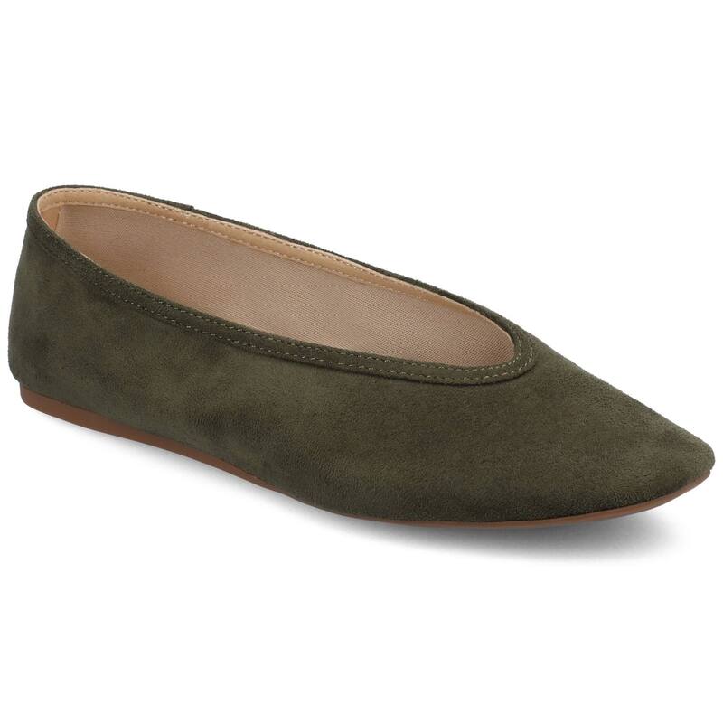 ジャーニー レディース シューズ サンダル Journee Fortune Women's Almond Toe Ballet Flats Olive オリーブ｜ReVida 店