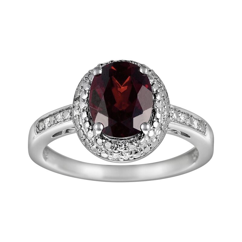 アンブランデッド レディース アクセサリー リング Unbranded Sterling Silver Garnet andiamond Accent Oval Ring Red レッド