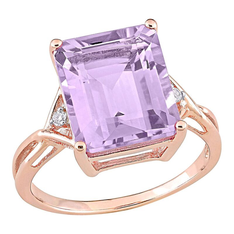 ステラ グレース レディース アクセサリー リング Stella Grace 18k Rose Gold Over Silverose de France Amethyst & White Topaz Cocktail Ring Rose Tone ホワイト｜ReVida 店