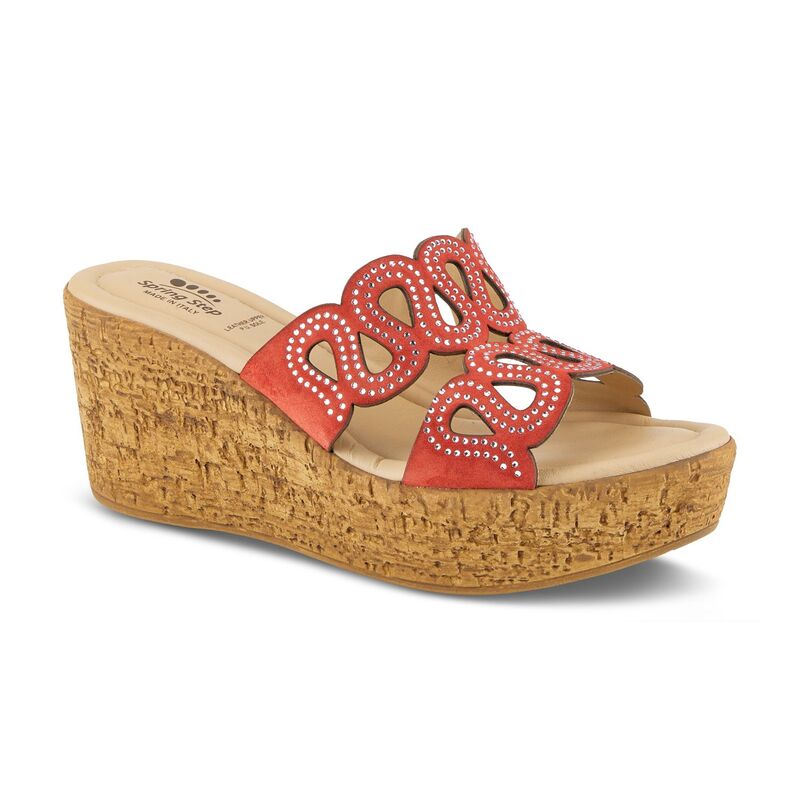 スプリングステップ レディース シューズ サンダル Spring Step Mssteamy Women'slide Sandals Red Suede レッド