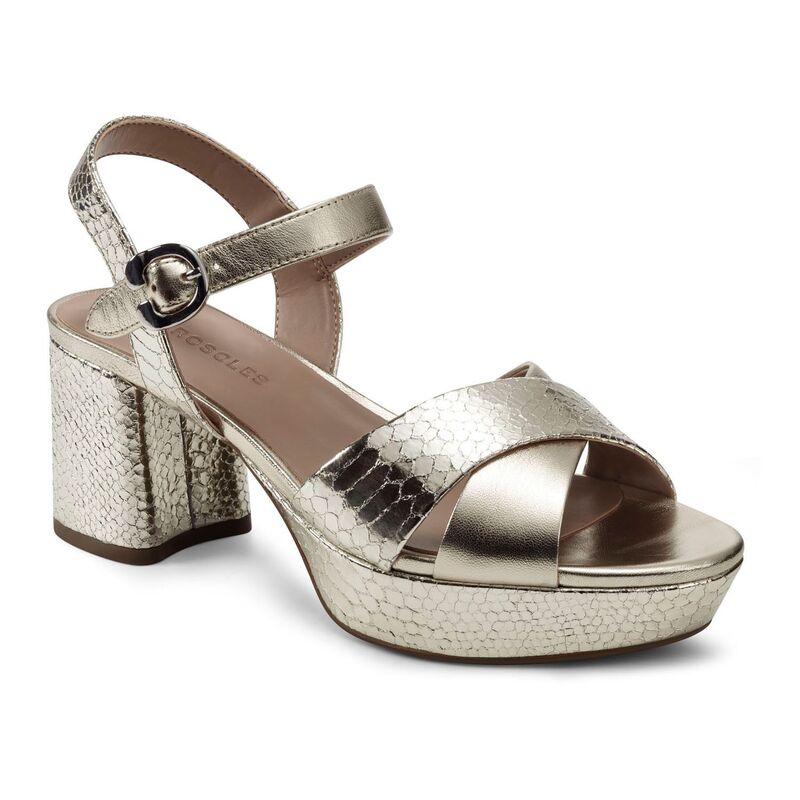 エアロソールズ レディース シューズ パンプス プラットフォーム サンダル レザー Aerosoles Cosmos Women Leather Platform Sandalsoft Gold Leath ゴールド