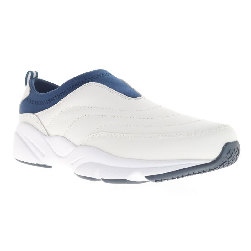 労働者階級愛玩動物 レディース シューズ スニーカー Propet Stability Women\u0027slip-On Sneakers White Navy 白いこと
