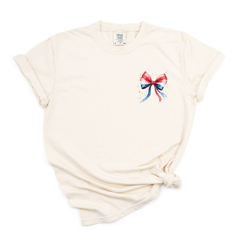 Simply Sage Market レディース トップス ティーシャツ Simply Sage Market Patriotic Bow Star Coquette Garment Dyed Tee Ivory 象牙色 レディースファッション-Tシャツ・カットソー-トップス