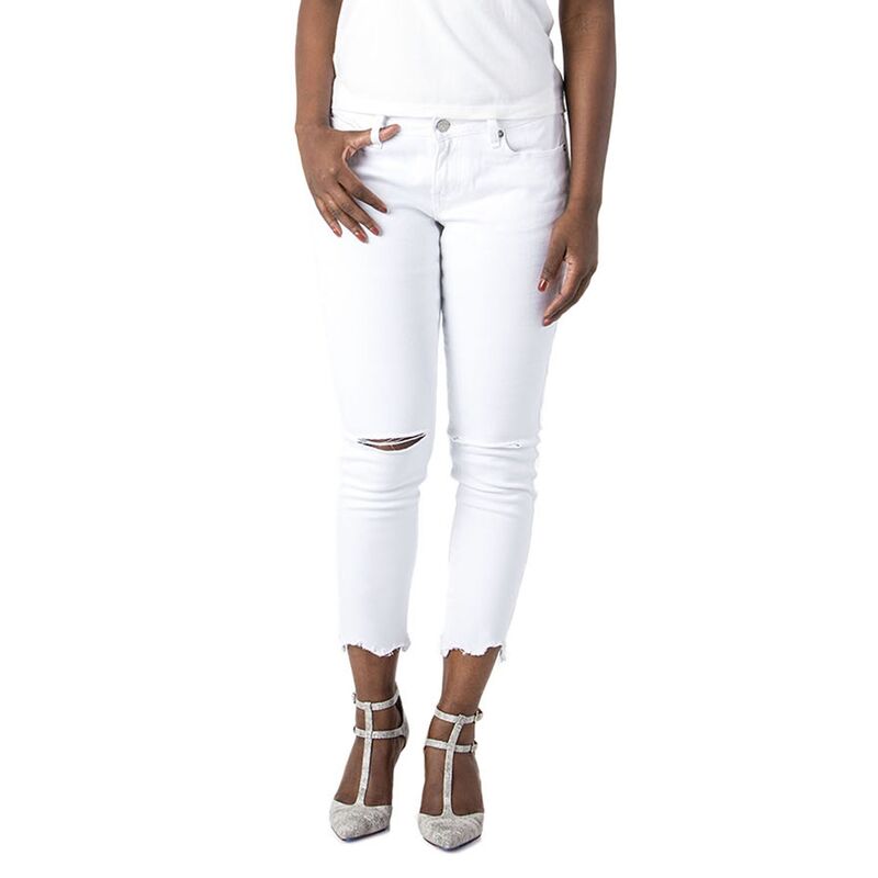 ポエティック ジャスティス レディース ボトムス デニムパンツ アンクル ジーンズ Poetic Justice Women's Curvy Fit Denim Jaggedge Destroyed Ankle Jeanshakbite デニム