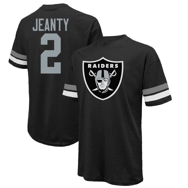 マジェスティック メンズ トップス プルオーバー Men\u0027s Majestic Threads Ashton Jeanty Black Las Vegas Raiders 2025 NFL Draft First Round Pick Oversized T-Shirt Lvr Black 黒いこと