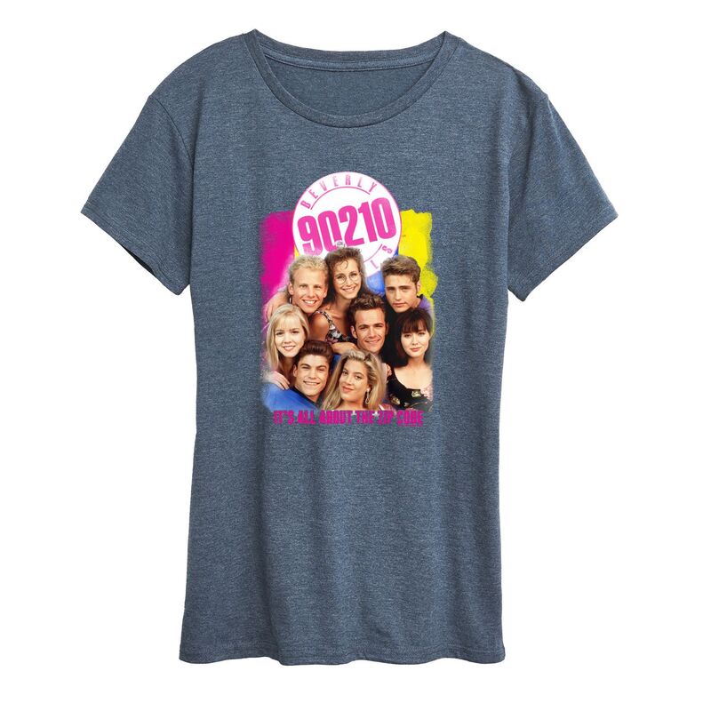 アニメキャラクター レディース トップス Tシャツ グラフィック Licensed Character Women's Beverly Hills 90210 Group Graphic Tee Heather Blue ヘザー