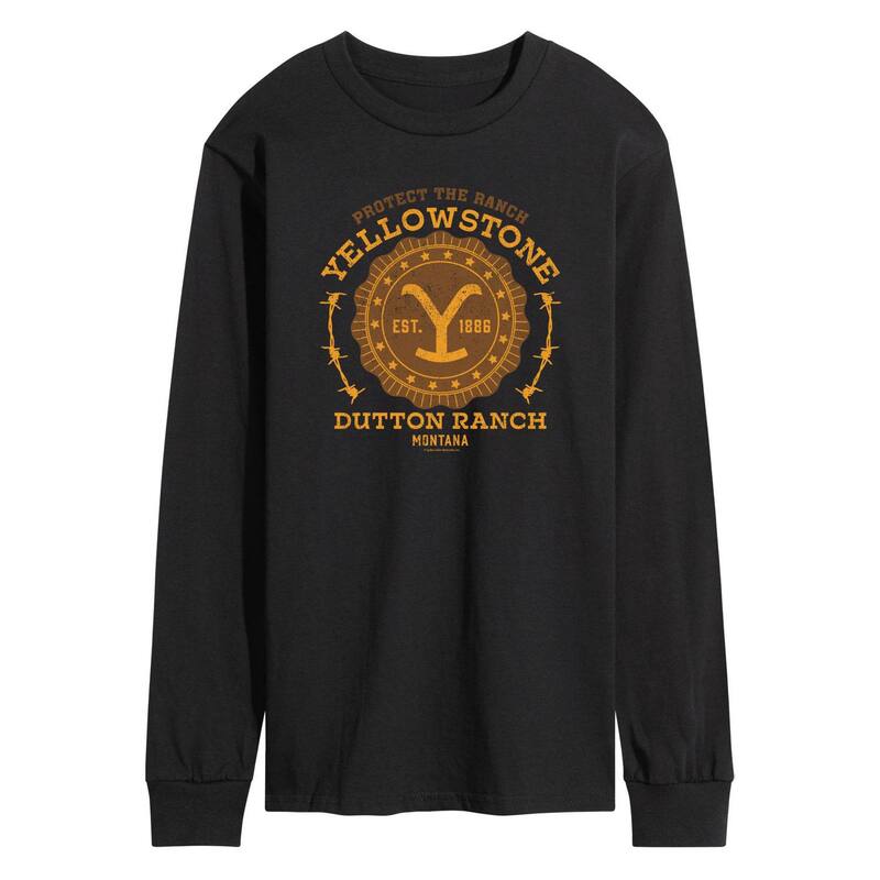 アニメキャラクター メンズ トップス Tシャツ グラフィック Licensed Character Men's Yellowstone Protecthe Ranch Graphic Long Sleeve Tee Black ブラック