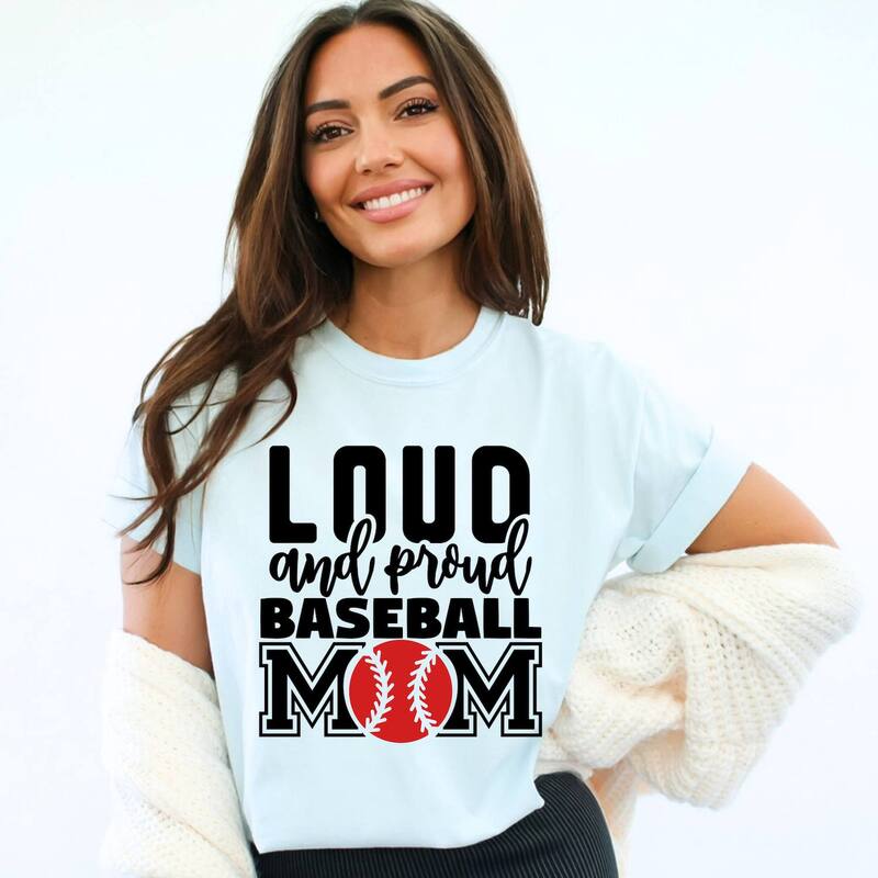 Simply Sage Market レディース トップス ティーシャツ Simply Sage Market Loud And Proud Baseball Mom Garment Dyed Tee Chambray サルヴィア レディースファッション-トップス
