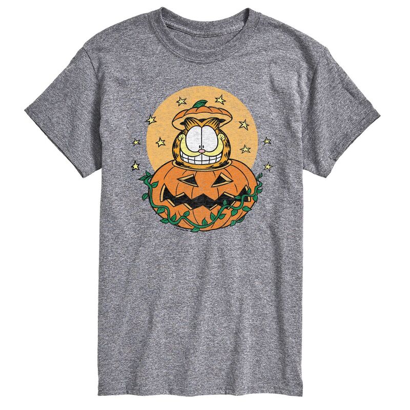 アニメキャラクター メンズ トップス Tシャツ トール グラフィック Licensed Character Big & Tall Garfield Inside Of A Pumpkin Graphic Tee Athletic Heather ヘザー