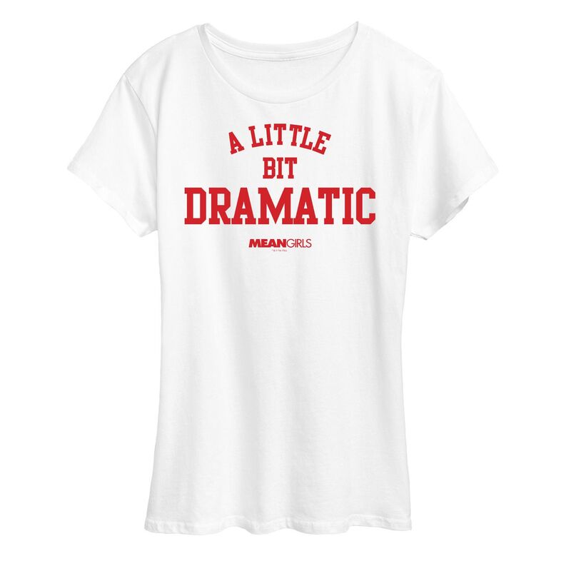 アニメキャラクター レディース トップス Tシャツ グラフィック Licensed Character Women's Mean Girls A Little Bit Dramatic Graphic Tee White ホワイト
