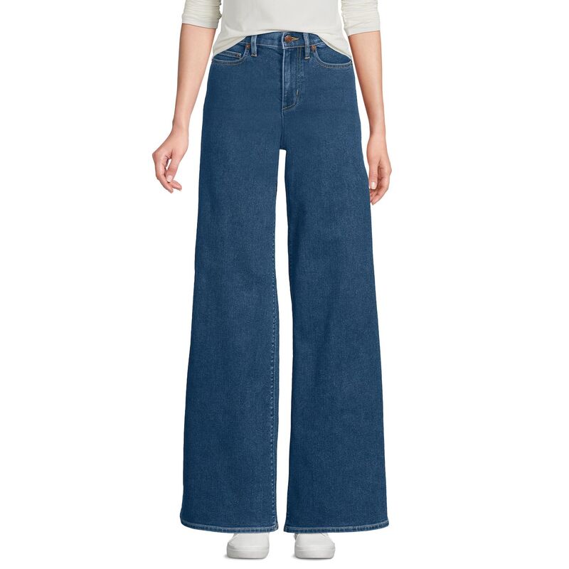 ランズエンド レディース ボトムス デニムパンツ ワイドレッグ トール ジーンズ Women's Lands' End Women's Tall High Risextra Wide Leg Jeans Crawford Wash｜ReVida 店 15,106円