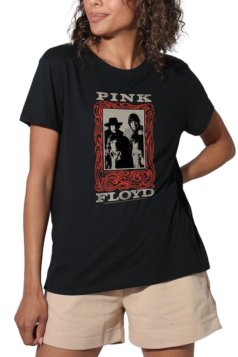 アニメキャラクター レディース トップス Tシャツ グラフィック Licensed Character Juniors' Pink Floyd Point Me Athe Sky Frame Loose Graphic Tee Black ブラック