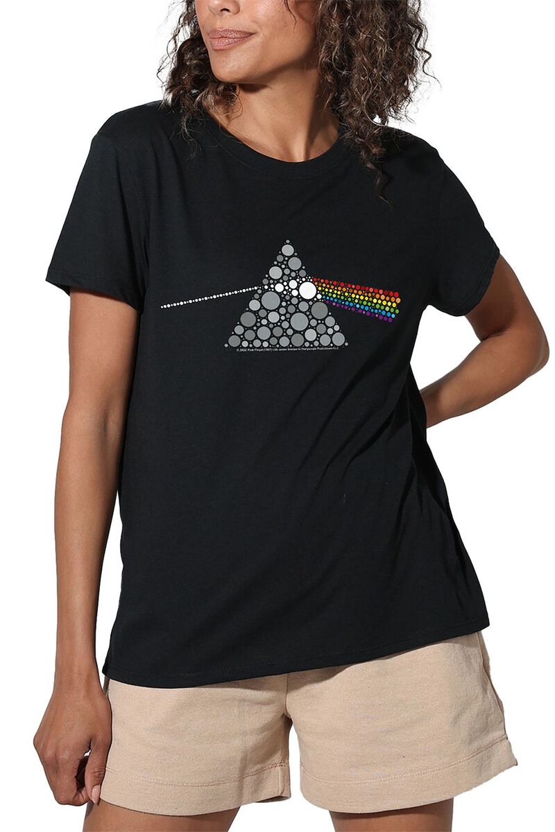アニメキャラクター レディース トップス Tシャツ グラフィック Licensed Character Juniors' Pink Floydark Side Graphic Tee Black ブラック