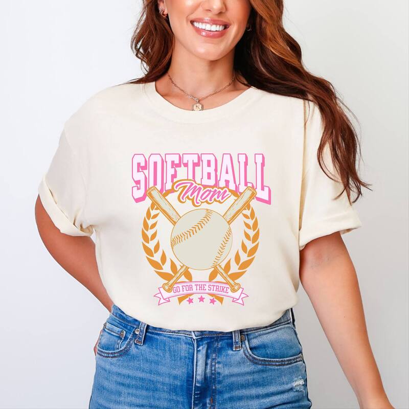 Simply Sage Market レディース トップス ティーシャツ Simply Sage Market Softball Mom Crossed Bats Garment Dyed Tee Ivory 象牙色 トップス-レディースファッション-Tシャツ・カットソー