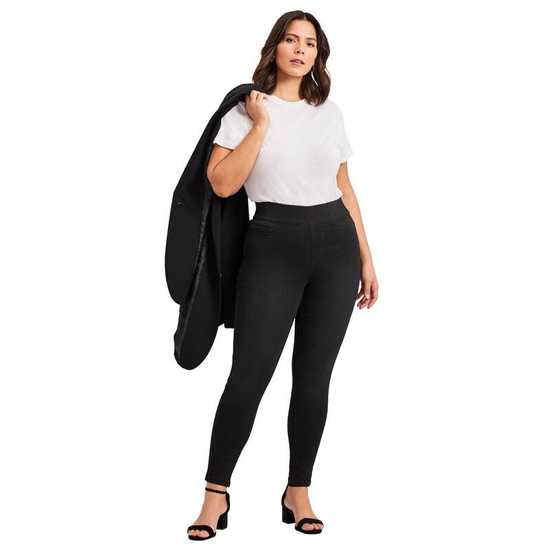 アベニュー レディース ボトムス カジュアルパンツ プラスサイズ Avenue Women's Plusize Hi Rise Jegging Black Wash ブラック｜ReVida 店