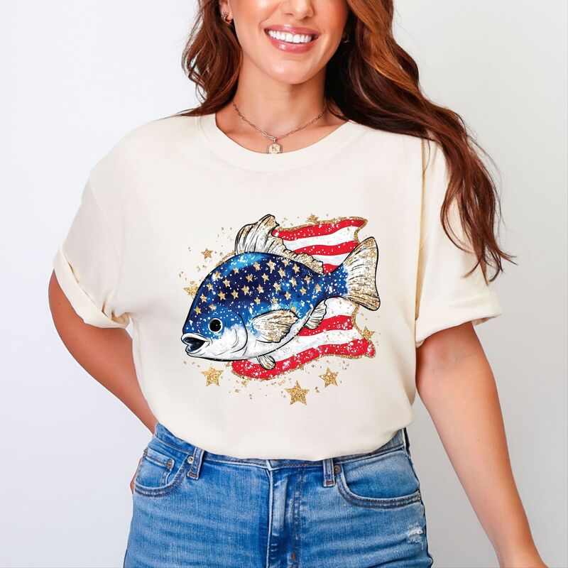 Simply Sage Market レディース トップス ティーシャツ Simply Sage Market Patriotic Fish Garment Dyed Tee Ivory 象牙色 トップス-レディースファッション