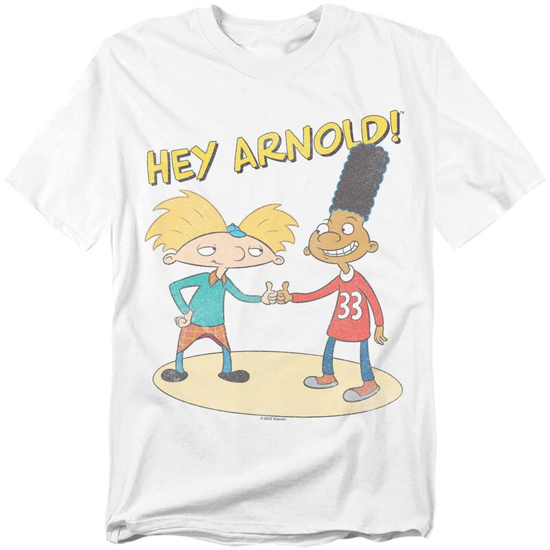 ニコロデオン メンズ トップス Tシャツ トール ロゴ グラフィック Big & Tall Original & Unrestored Nickelodeon Hey Arnold And Gerald Logo Graphic Tee White ホワイト