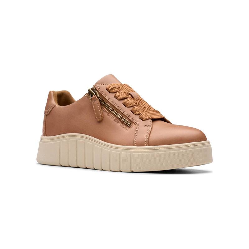クラークス レディース シューズ スニーカー Clarks Mykah Joy Women's Casual Slip-On Shoes Tan Leather タン｜ReVida 店