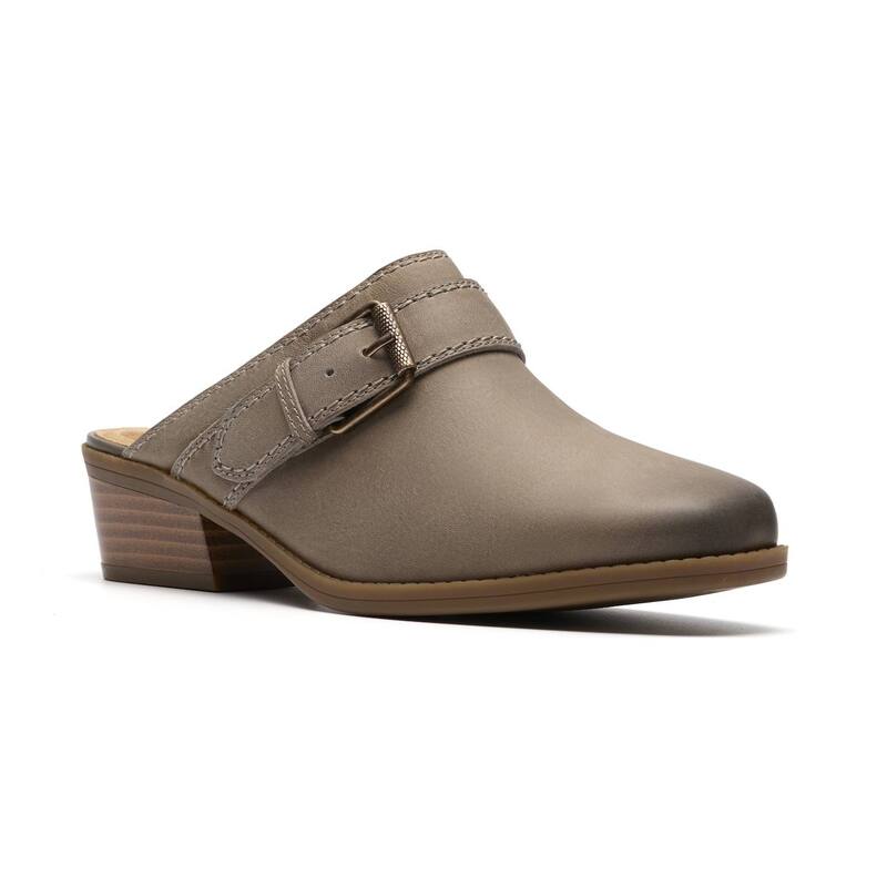 クラークス レディース シューズ サンダル レザー Clarks Danyelle Mist Women's Leather Slip-On Mules Lightaupe Leather トープ