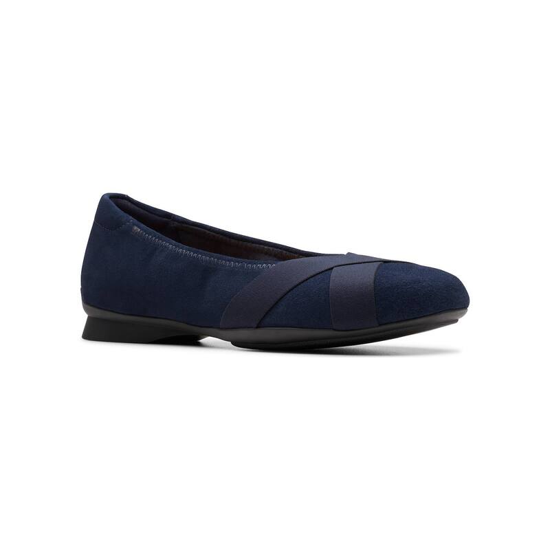 クラークス レディース シューズ サンダル Clarks Jazmynn Gem Women'slip-On Ballet Shoes Navy Suede ネイビー