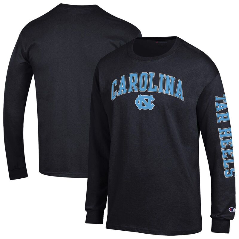 チャンピオン メンズ トップス Tシャツ ロゴ ヒール Men's Champion Black North Carolina Tar Heels Arch Over Logo 2-Hit Long Sleeve T-Shirt Unc Black ブラック