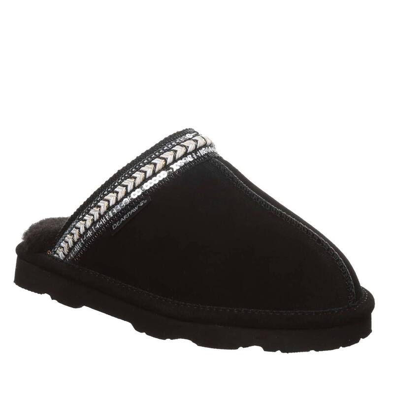 ベアパウ レディース シューズ サンダル スパンコール Bearpaw Tanya Women'sequin Trim Slip-On Slippers Black ブラック