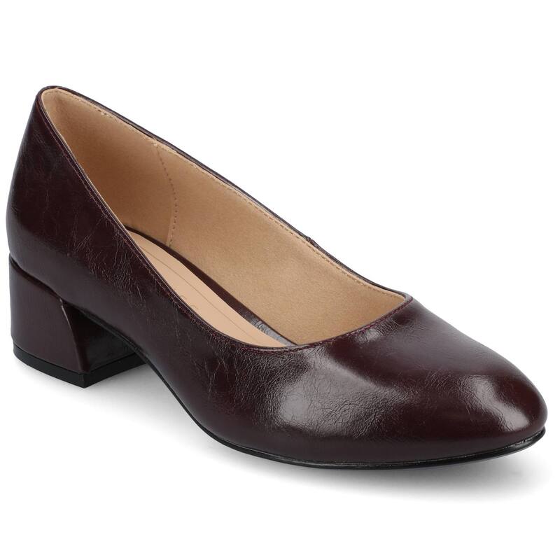 ジャーニー レディース シューズ パンプス ヒール Journee Medium and Wide Width Saarii Women'slip-On Block Heel Pumps Patent Oxblood オックスブラッド