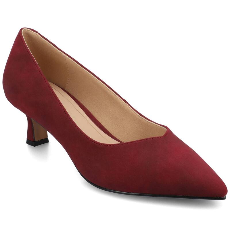 ジャーニー レディース シューズ パンプス ヒール Journee Pammie Medium and Wide Width Women'slip-On Kitten Heel Pumps Oxblood オックスブラッド｜ReVida 店