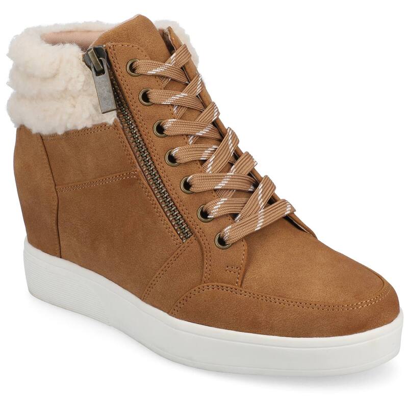 周遊 レディース シューズ スニーカー Journee Clarity Women\u0027s Comfort Wedge Sneakers Cognac