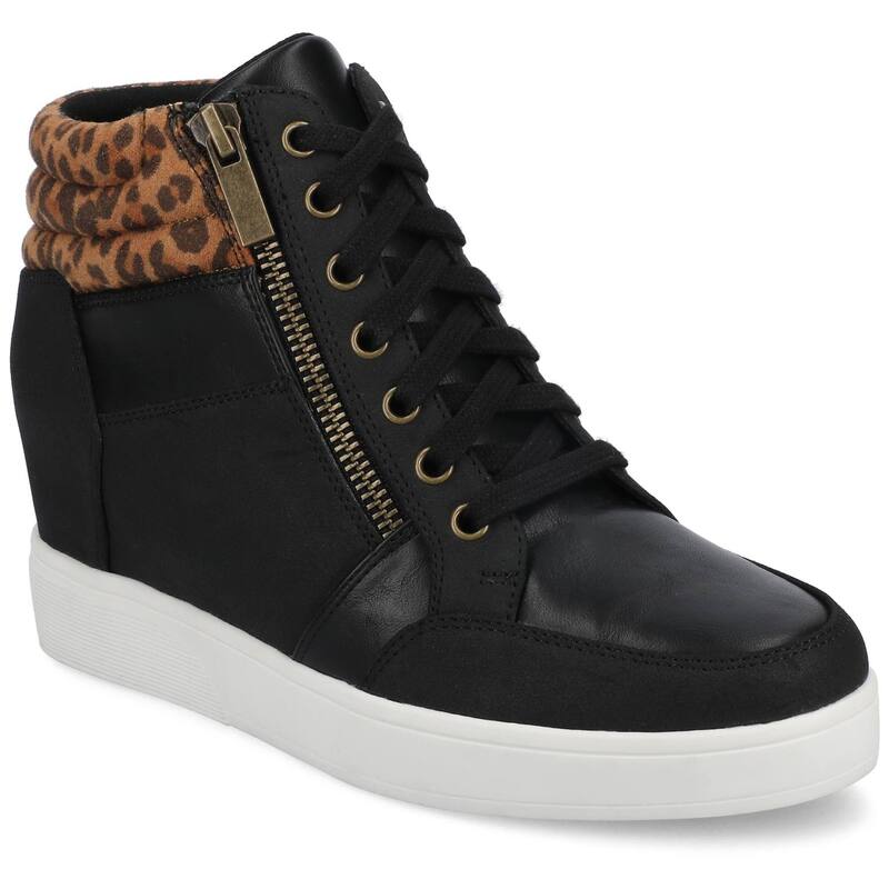 周遊 レディース シューズ スニーカー Journee Clarity Women\u0027s Comfort Wedge Sneakers Leopard Camel 駱駝