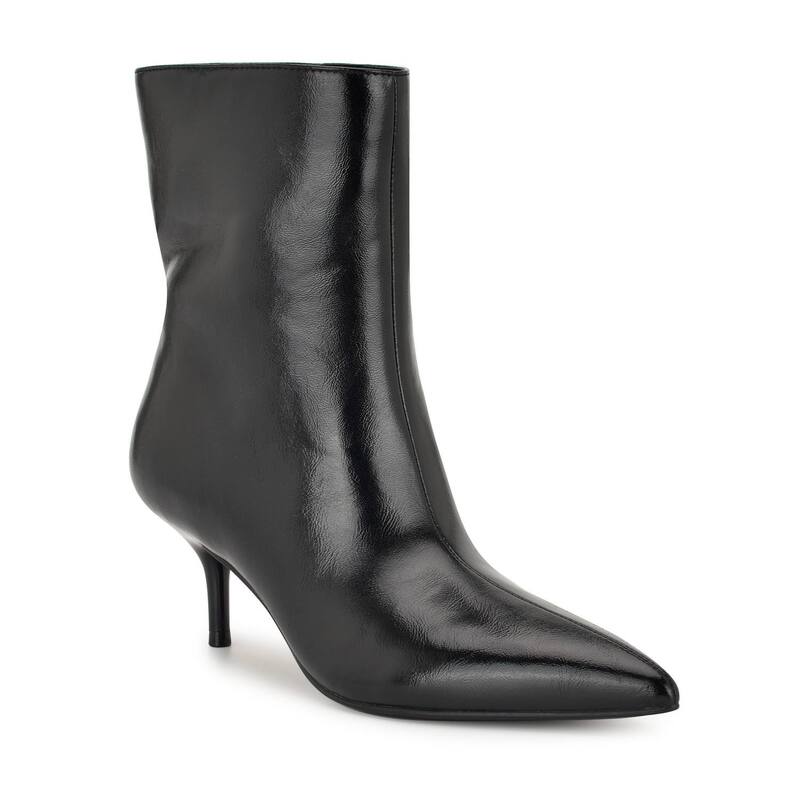 ナインウェスト レディース シューズ ブーツ・レインブーツ アンクル ヒール Nine West Charma Women's Kitten Heel Pointed Toe Ankle Boots Black Patent ブラック