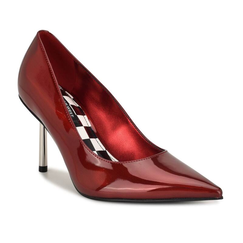 ナインウェスト レディース シューズ パンプス Nine West Deonne Women\u0027s Pointy Toe Slip-On Dress Pumps Dark Red Metallic 赤いこと