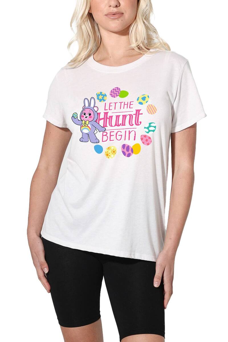 アニメキャラクター レディース トップス Tシャツ グラフィック Licensed Character Juniors' Care Bears Lethe Hunt Begin Graphic Loose Tee White ホワイト