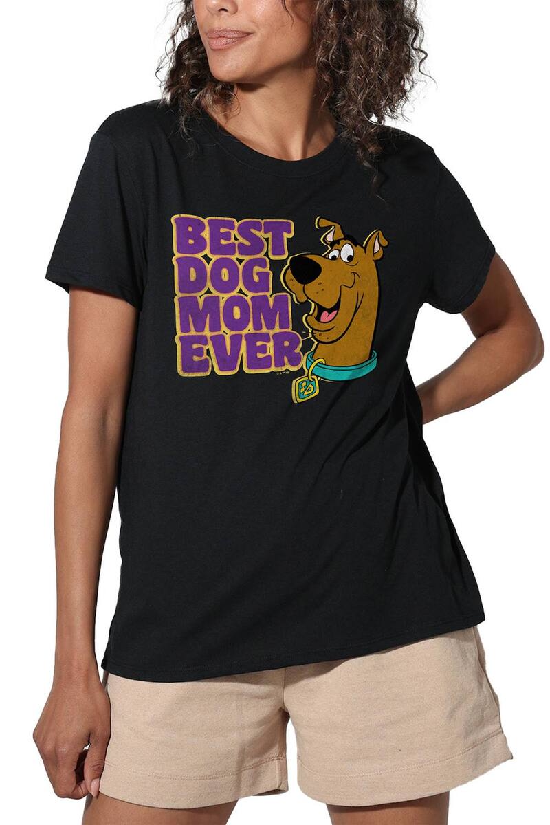 アニメキャラクター レディース トップス Tシャツ グラフィック Licensed Character Women'scooby-Doo Best Dog Mom Ever Loose Fit Graphic Tee Black ブラック 6,530円