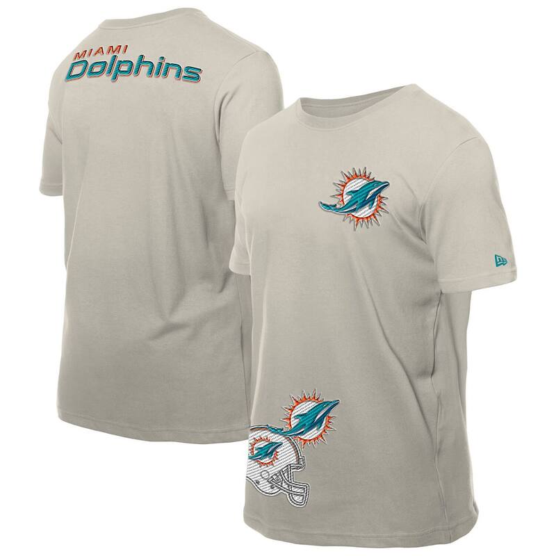 ニュー内鰓 メンズ トップス プルオーバー Men\u0027s New Era Light Beige Miami Dolphins Multi Patch T-Shirt Dolt Bei ベージュ