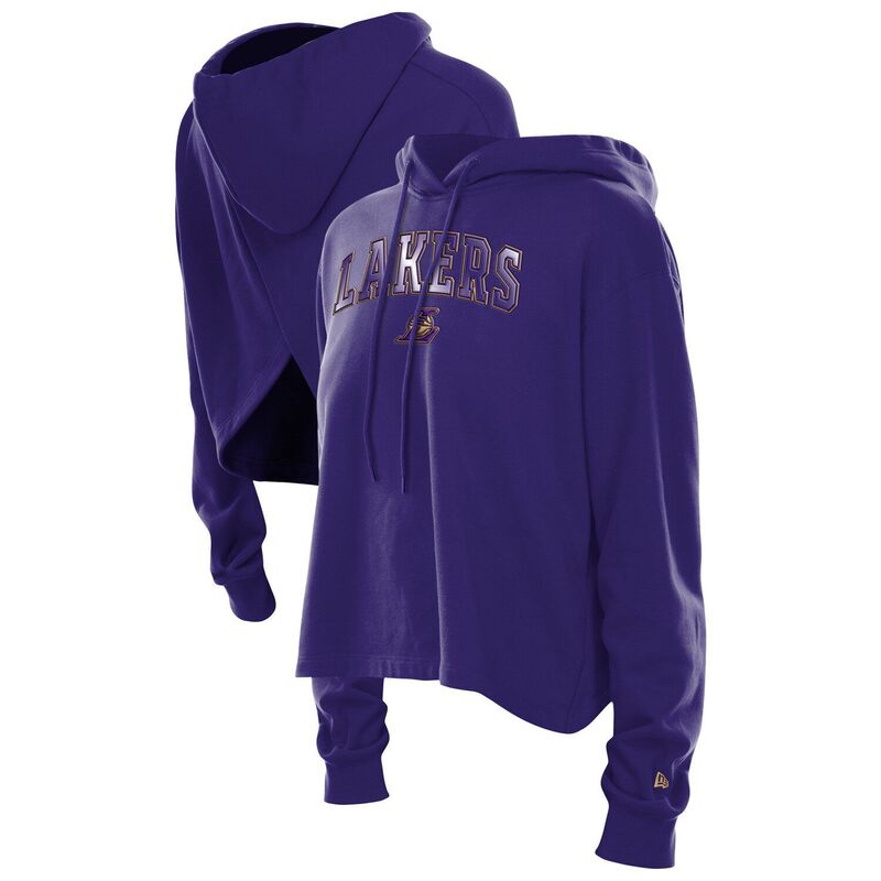 ニューエラ レディース トップス Tシャツ オープンバック パーカー Women's New Era Purple Los Angeles Lakers Glam Game Open Back Hoodie Lak Purple パープル