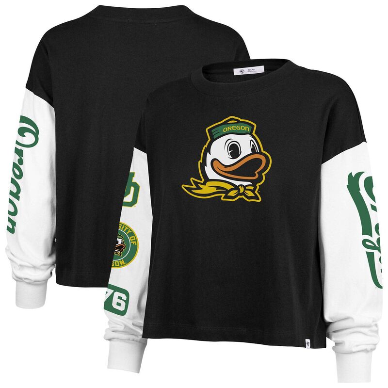 フォーティセブンブランド レディース トップス Tシャツ 47 Brand Women's '47 Black Oregon Ducksydney Long Sleeve T-Shirt Uoo Black ブラック