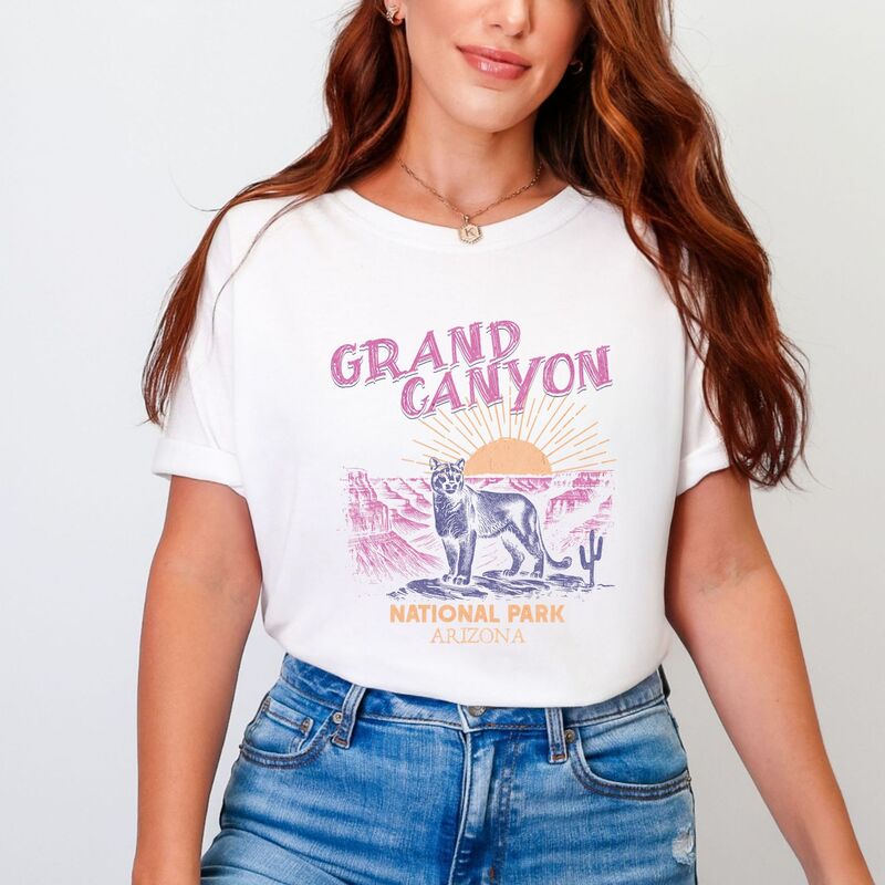 Simply Sage Market レディース トップス ティーシャツ Simply Sage Market Grand Canyonational Park Cougarment Dyed Tee White 白いこと レディースファッション-Tシャツ・カットソー