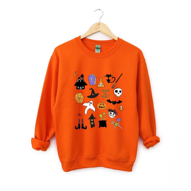 Simply Sage Market レディース トップス Tシャツ スウェット Simply Sage Market Halloween Collage Sweatshirt Orange オレンジ|ReVida 店
