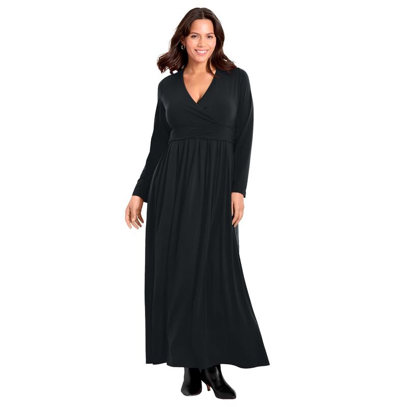 アベニュー レディース トップス 衣装 つけ加える大きさ マキシ Avenue Women\u0027s Plusize Faux Wrap Flare Maxi Dress Black 黒いこと