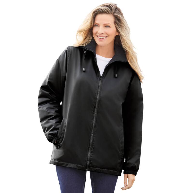 ウーマン ウィズイン レディース アウター ジャケット・ブルゾン プラスサイズ コート Woman Within Plusize Storm Raincoat Black ブラック｜ReVida 店