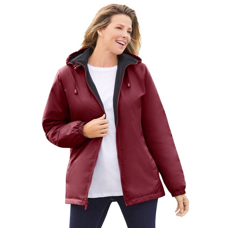 ウーマン ウィズイン レディース アウター ジャケット・ブルゾン プラスサイズ コート Woman Within Plusize Storm Raincoat Merlot